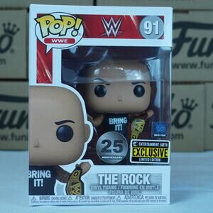 Funko Pop WWE The Rock #91 25th Anniversary Entertainment Earth Exclusive Limite